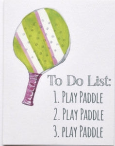 $20 paddle tennis note card - to do list